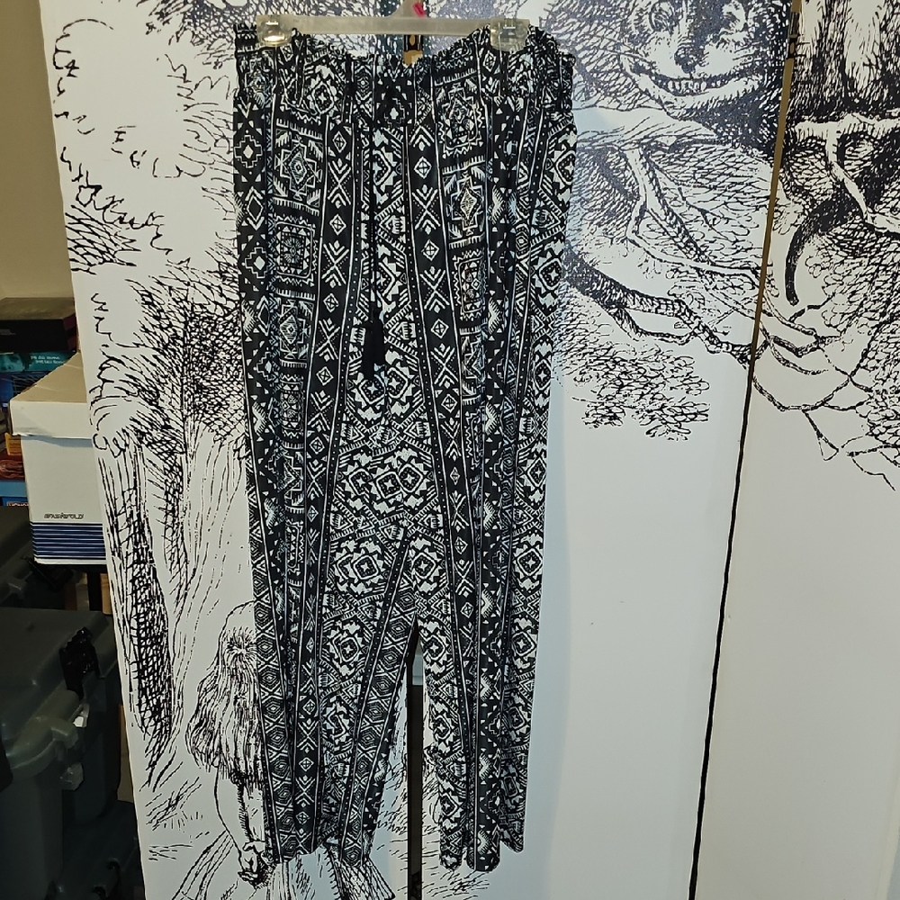 West Loop Black and White Wide Leg Jumpsuit